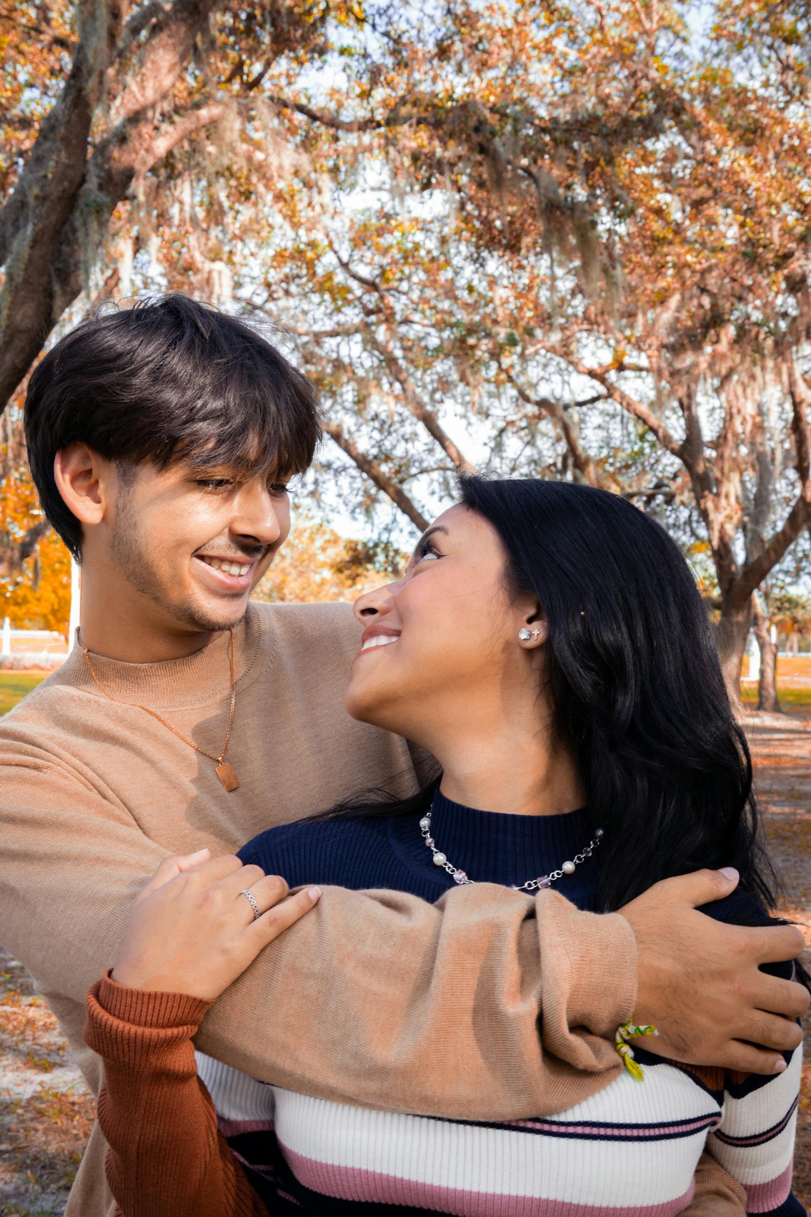 Couple in soft natural light during an engagement session in Savannah